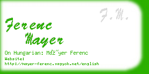 ferenc mayer business card